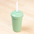 Load image into Gallery viewer, 10 oz Straw Cup with No Pull-Out Silicone Straw USA Made from Recycled Materials