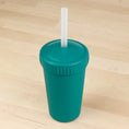 Load image into Gallery viewer, 10 oz Straw Cup with No Pull-Out Silicone Straw USA Made from Recycled Materials