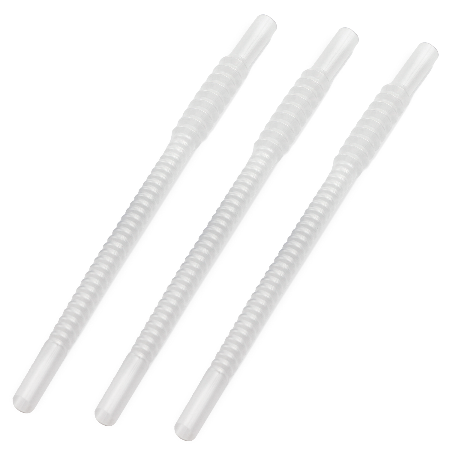 11 Inch Long Flexible Pink Reusable Straws with White Straw Caps