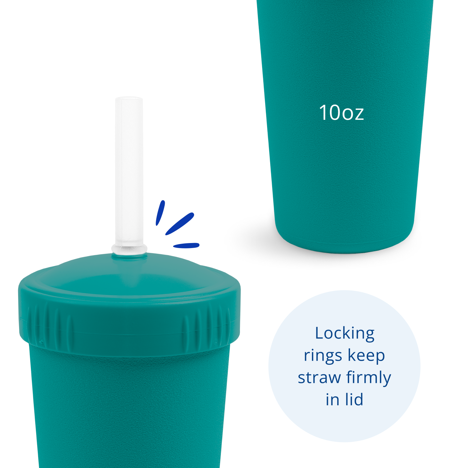Silicone Cup with Built-In Straw
