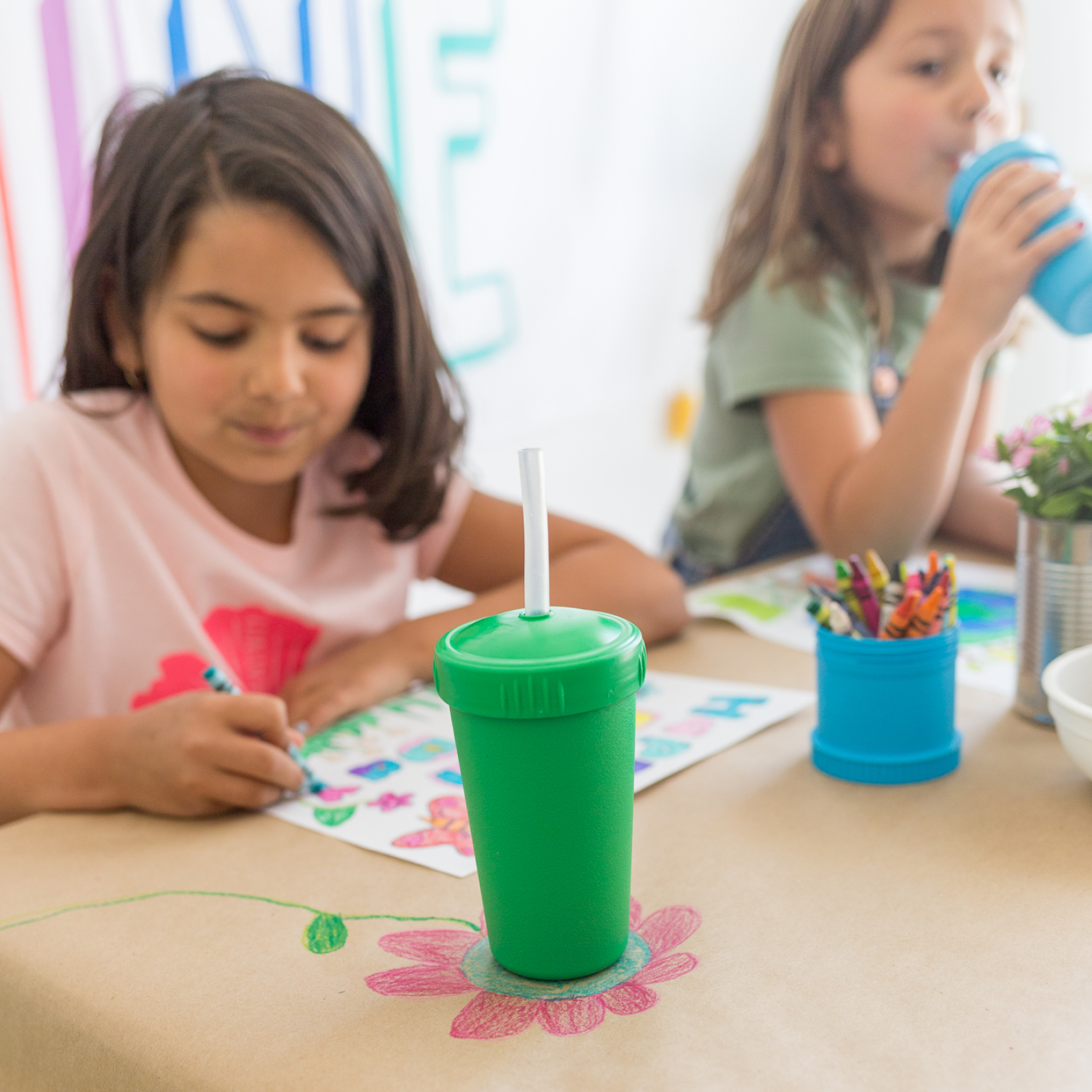 10 oz Straw Cup w/ NEW No-Pull-Out Silicone Straw