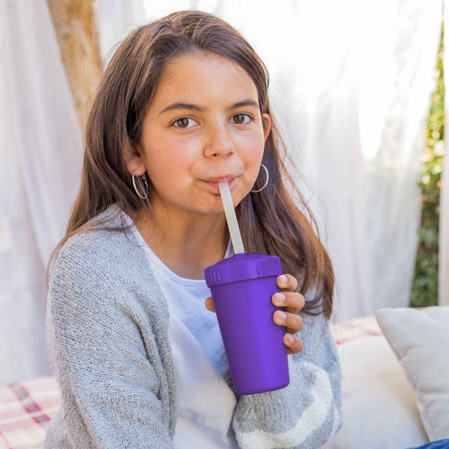 10 oz Straw Cup w/ NEW No-Pull-Out Silicone Straw