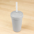 Load image into Gallery viewer, 10 oz Straw Cup with No Pull-Out Silicone Straw USA Made from Recycled Materials
