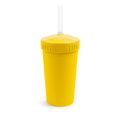 10 oz Straw Cup with No Pull-Out Silicone Straw USA Made from Recycled Materials