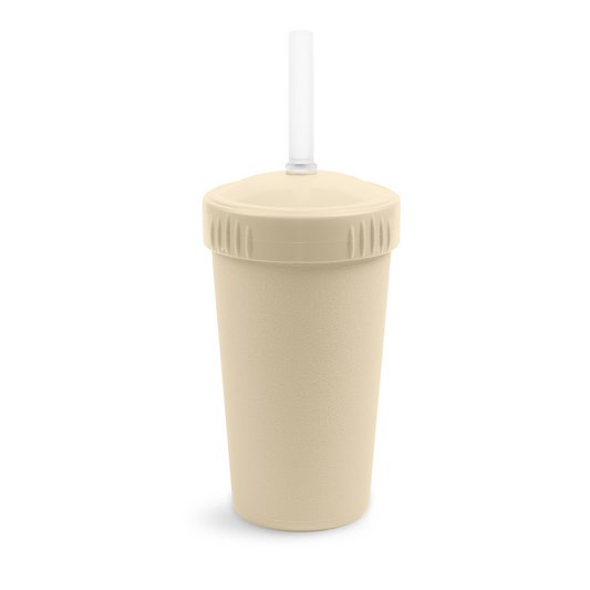 10 oz Straw Cup with No Pull-Out Silicone Straw USA Made from Recycled Materials
