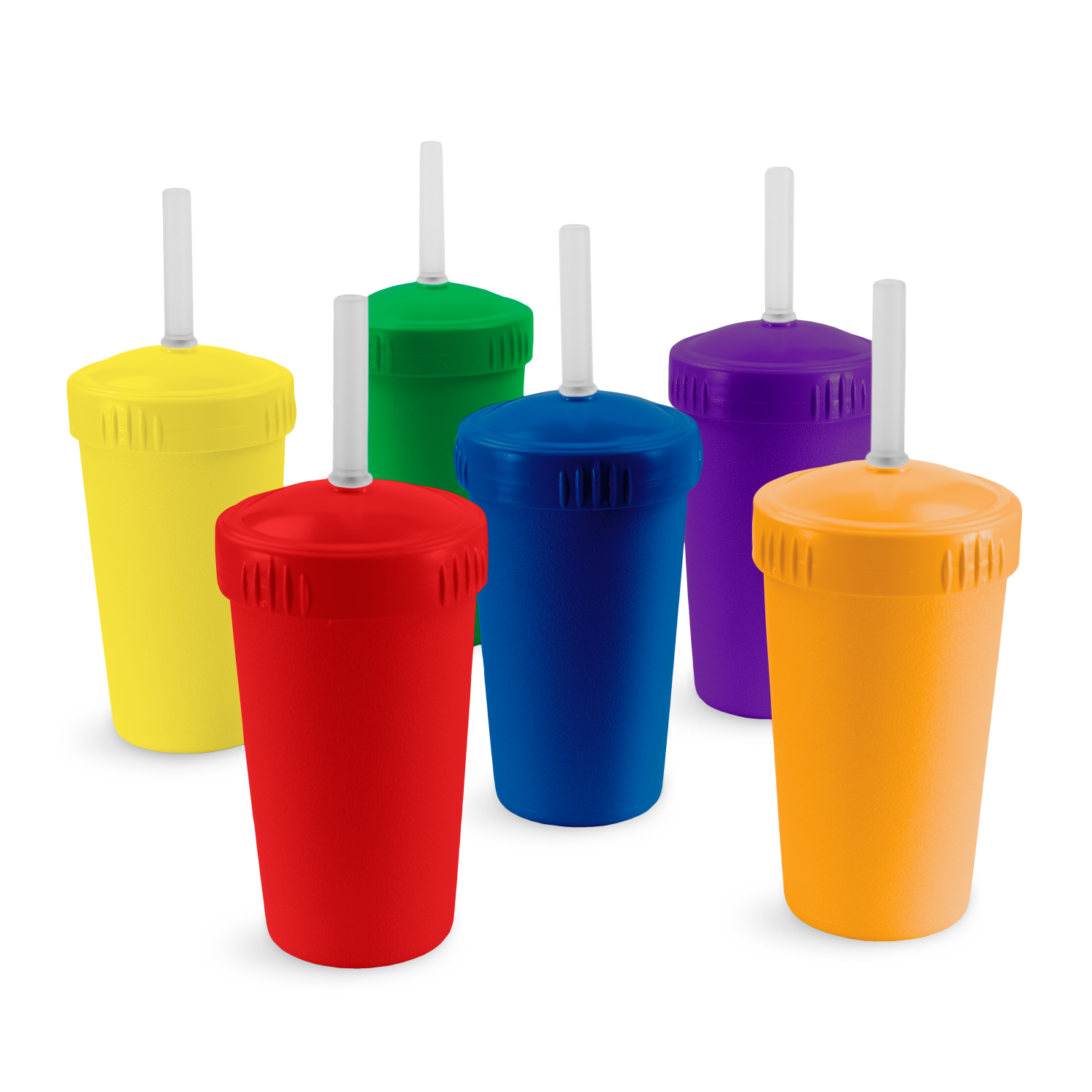 10 oz Straw Cup Set w/ No-Pull-Out Soft Straw USA Made from Recycled Materials