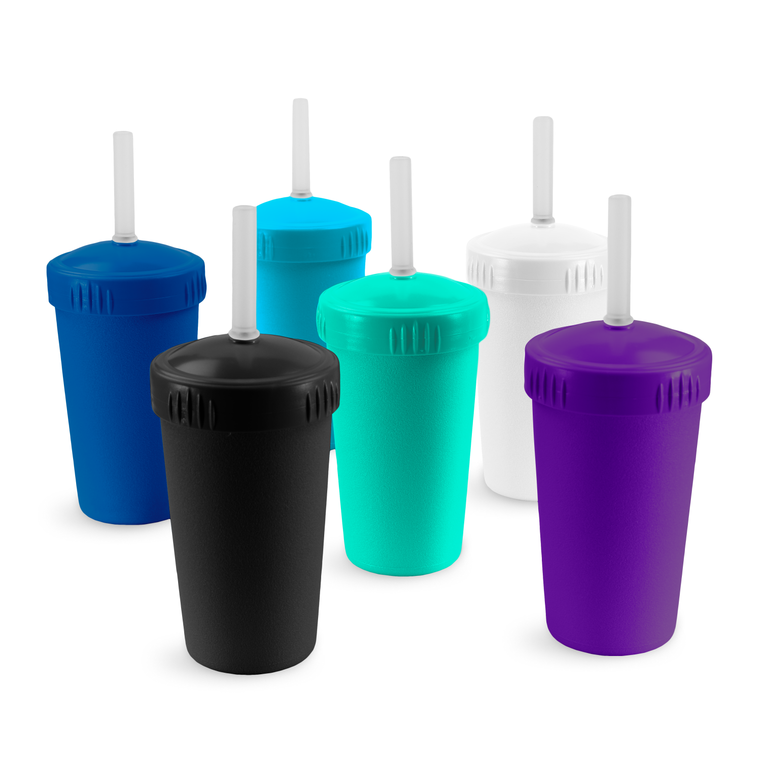 10 oz Straw Cup Set w/ No-Pull-Out Soft Straw USA Made from Recycled Materials