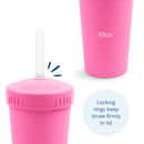 10 oz Straw Cup Set w/ NEW No-Pull-Out Silicone Straws