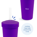 10 oz Straw Cup Set w/ NEW No-Pull-Out Silicone Straws