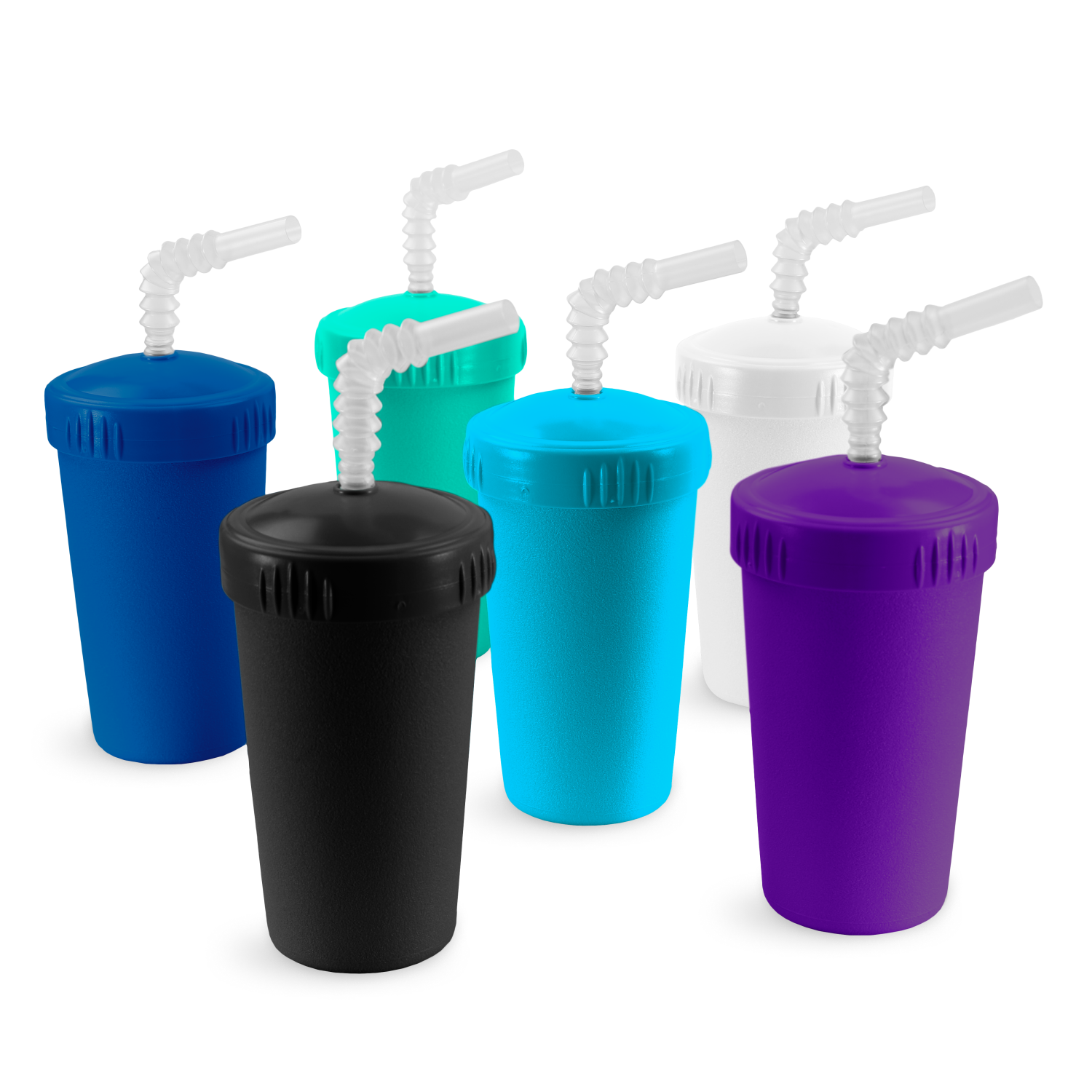 10 oz Straw Cup Set w/ Reversible Bendy Straws