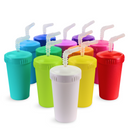 Rainbow 10 oz Straw Cup Set w/ Reversible Bendy Straws