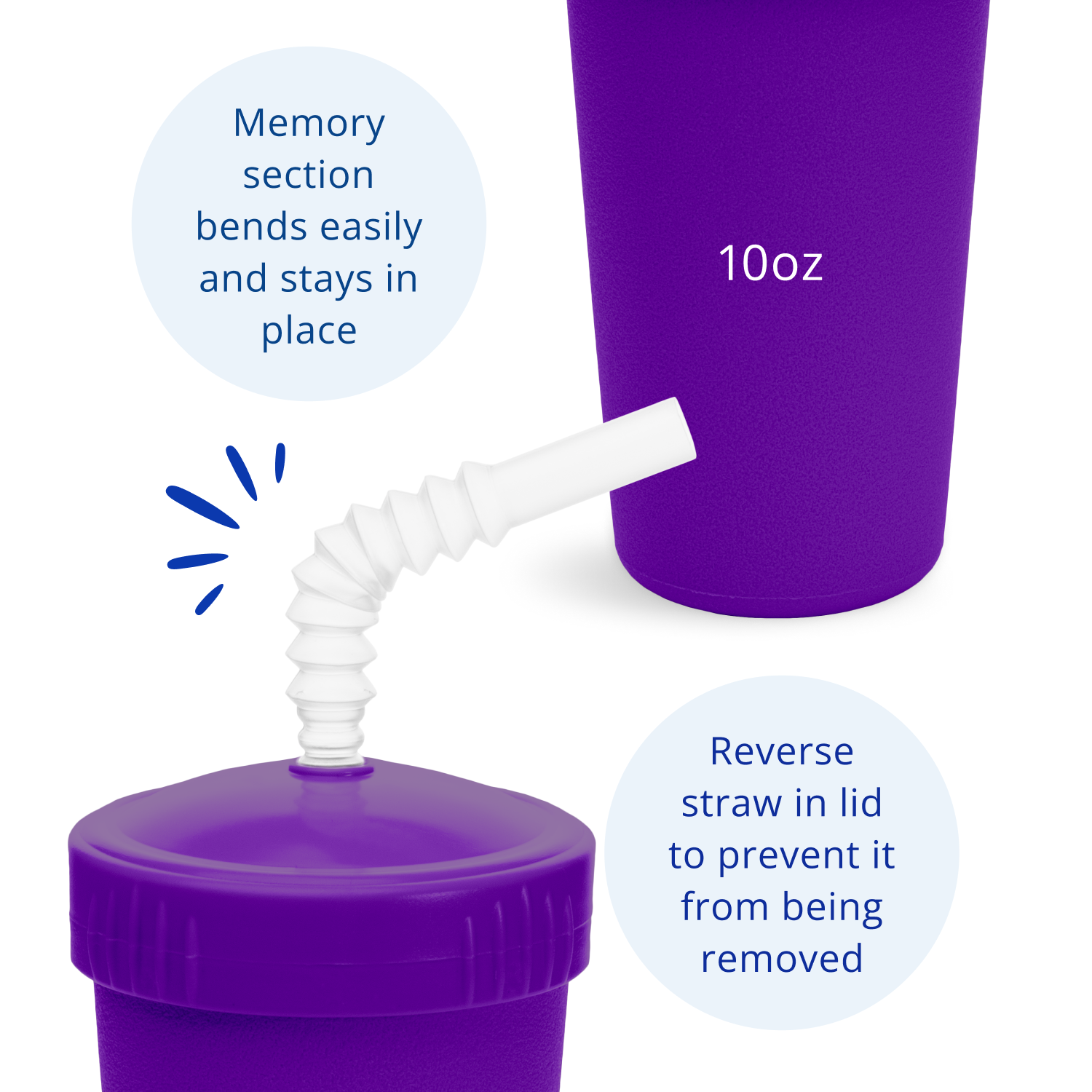 Re-Play 10 fl oz Recycled Straw Cup with Silicone No-Pull-Out Straw -  Lavender