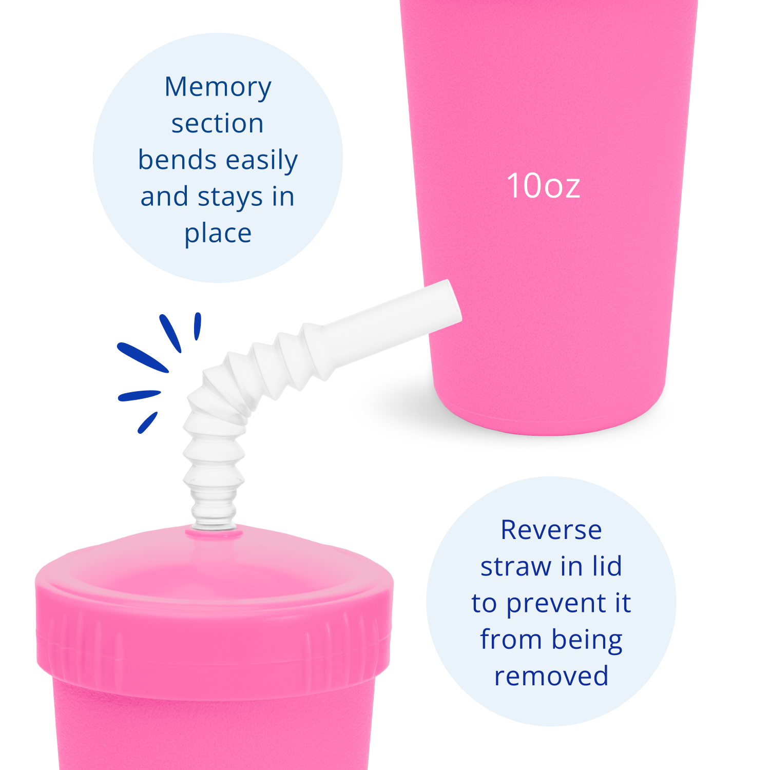 Re Play Made in USA 10 oz. Straw Cups for Toddlers, Pack of 4 - Reusable Kids Cups with Straws and Lids, Dishwasher/Microwave Safe - Toddler Cups