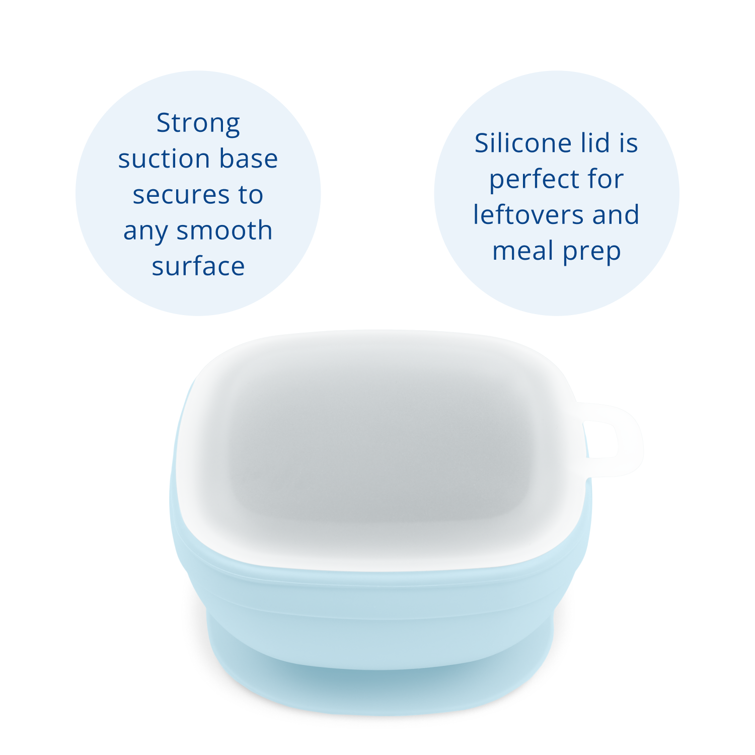 11 oz. Silicone Suction Bowl with Press In Lid