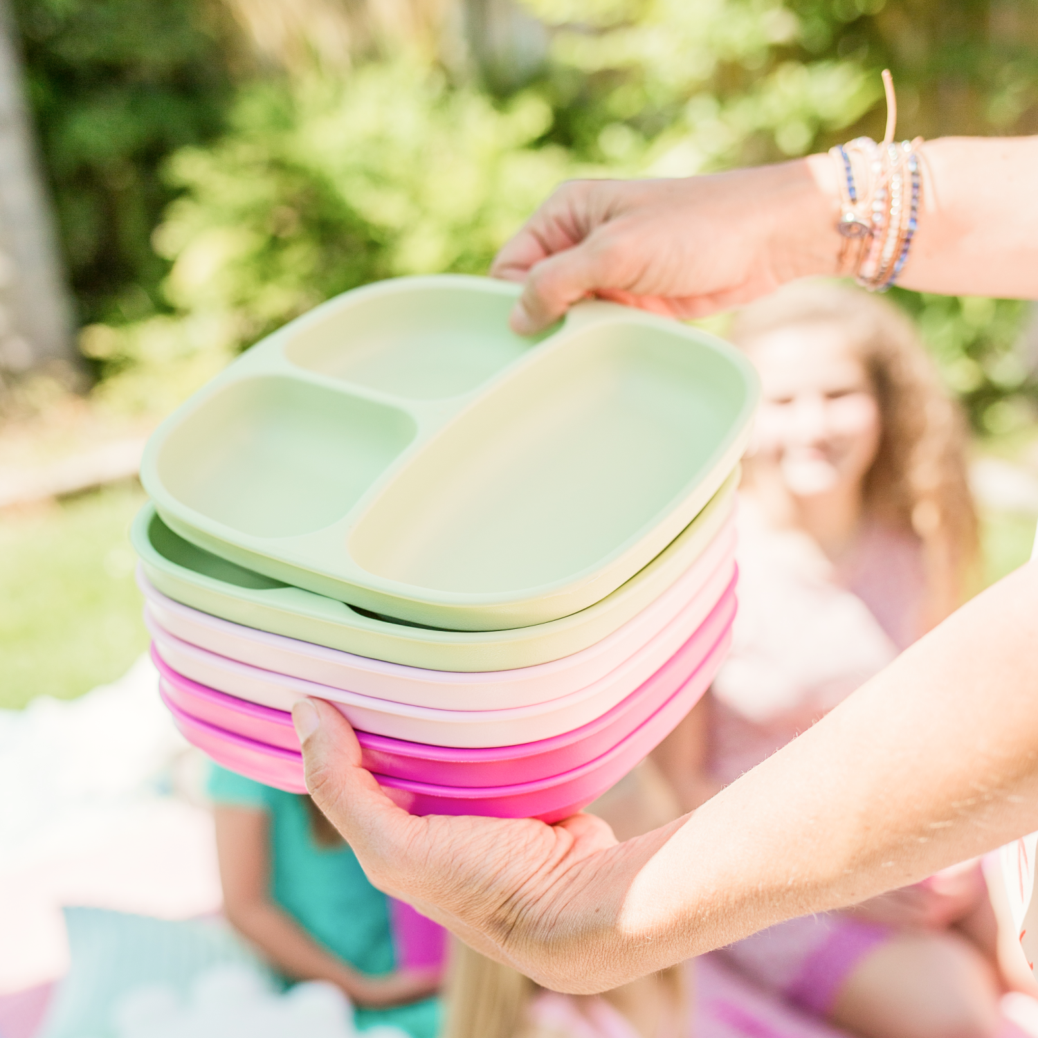 7" Divided Plate USA Made from Recycled Materials