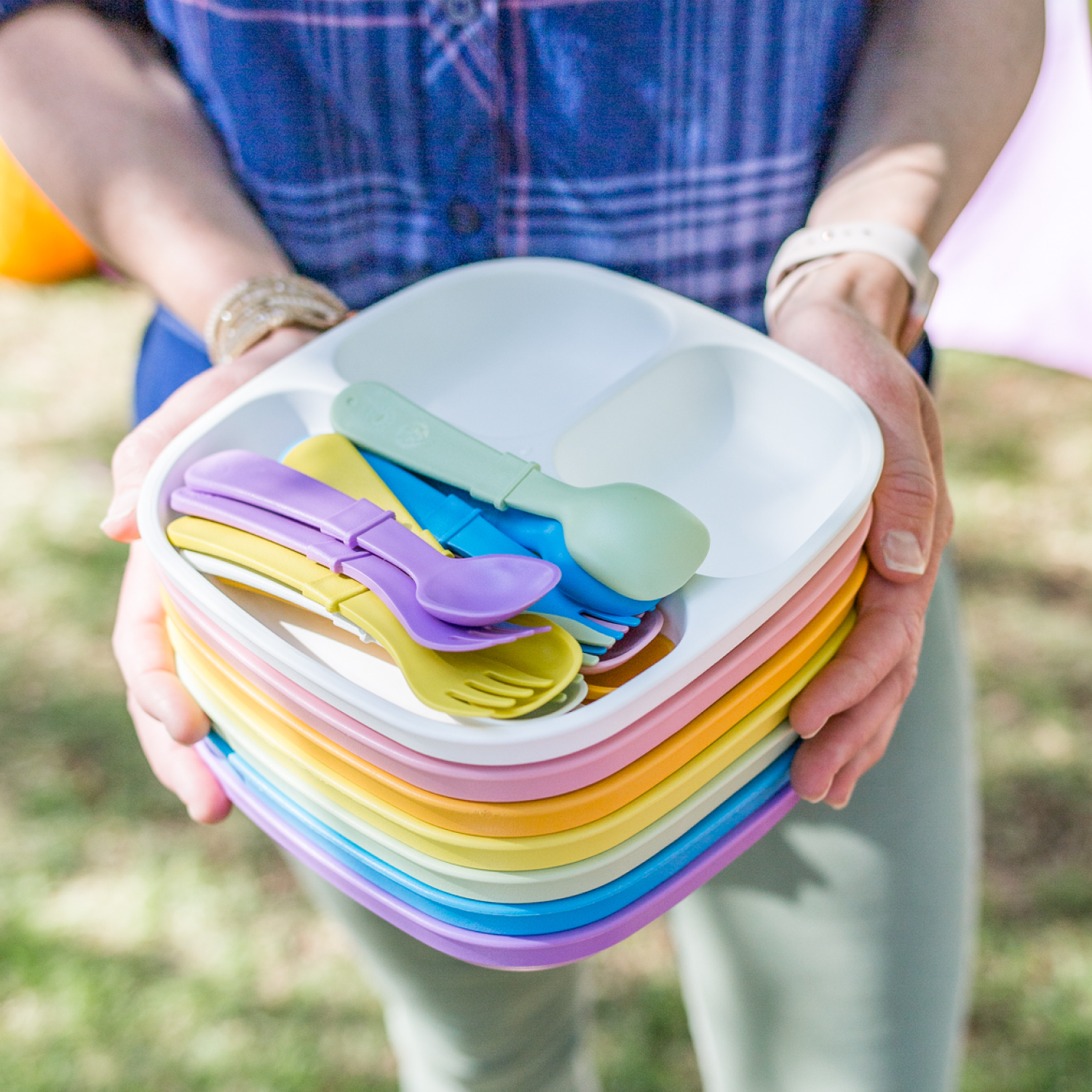 7" Divided Plate USA Made from Recycled Materials