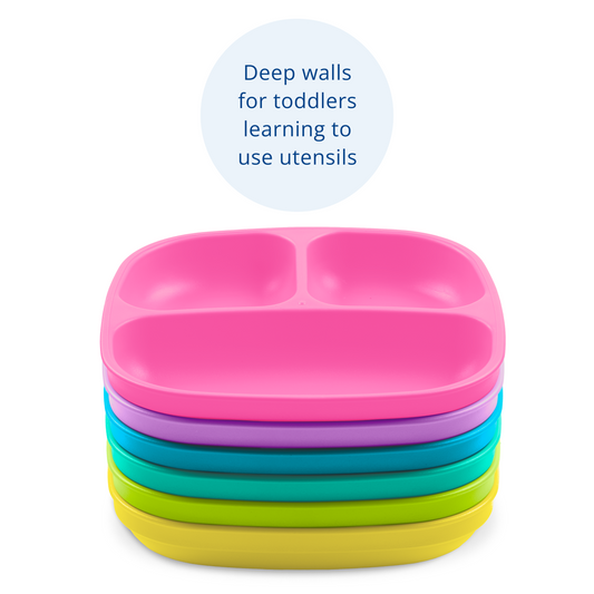 7" Divided Plate Set USA Made from Recycled Materials