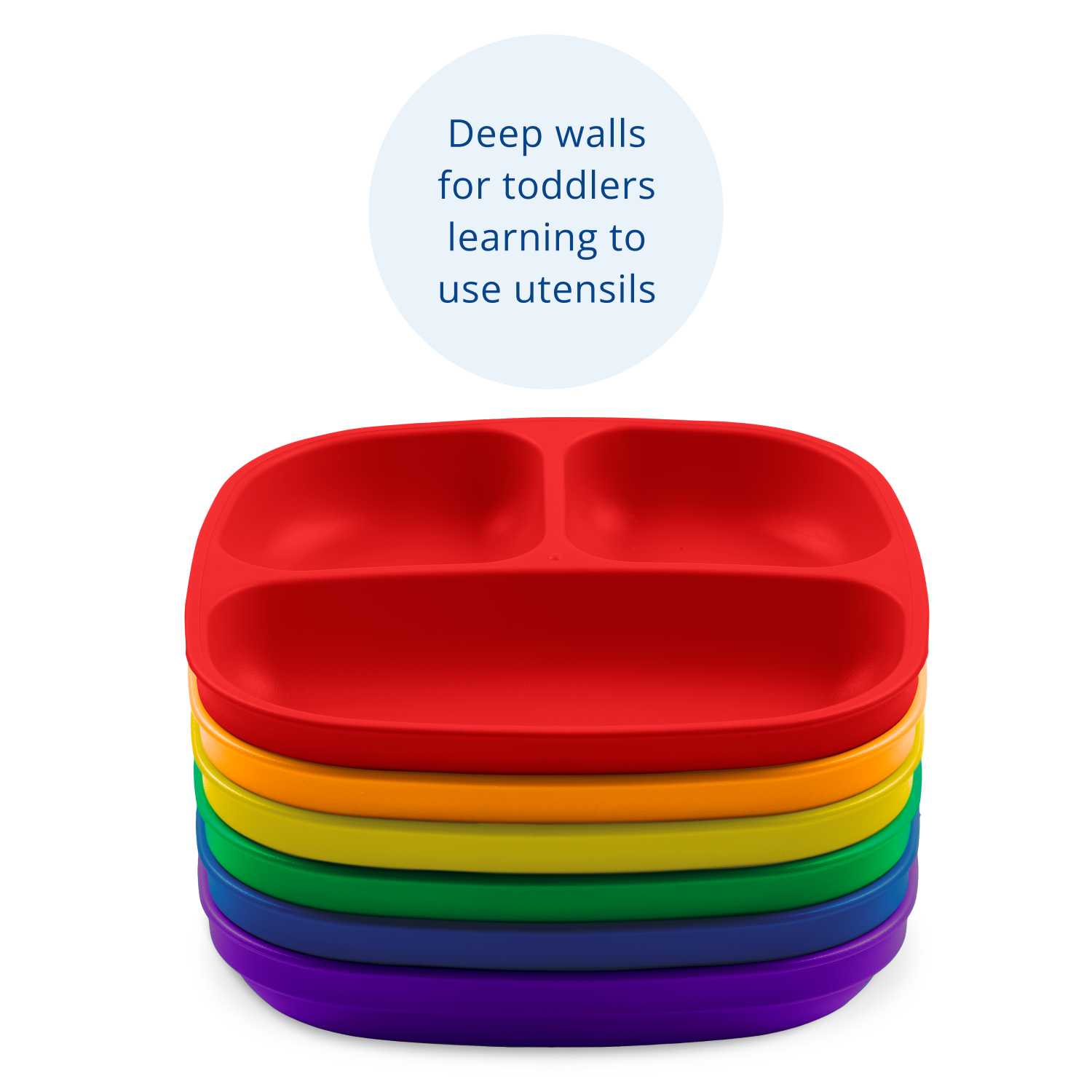 7" Divided Plate Set USA Made from Recycled Materials