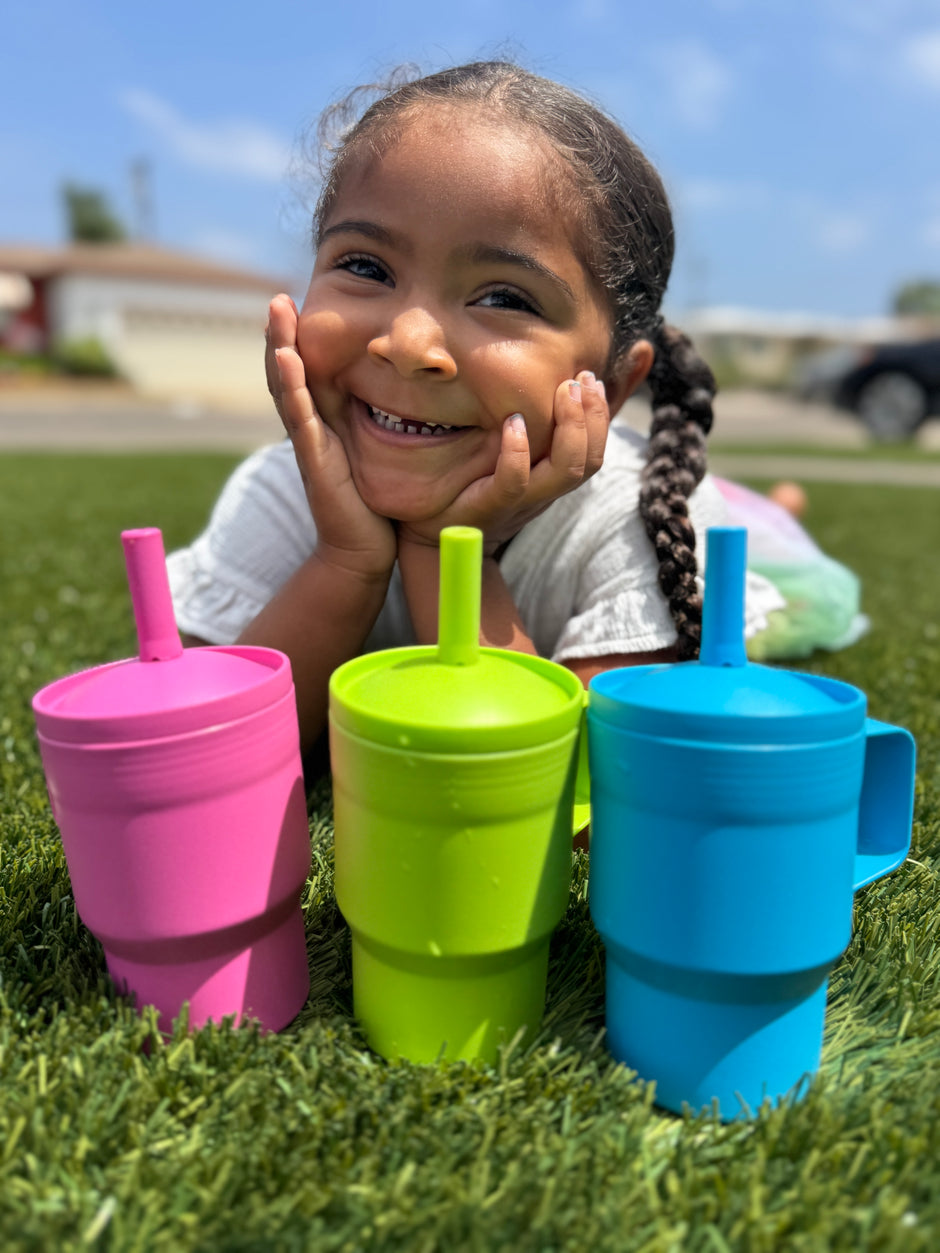 (LIME GREEN) (SKY BLUE) (BRIGHT PINK)