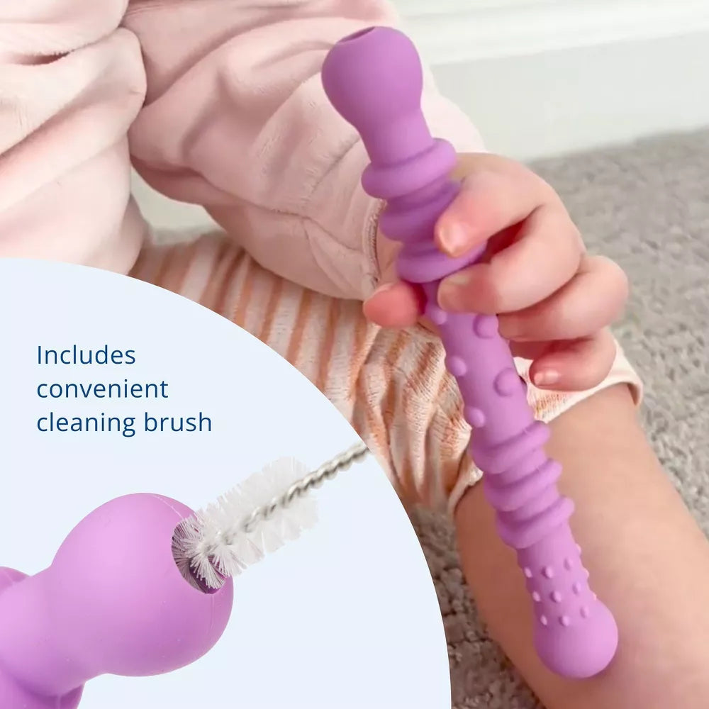 Teether Straws with Cleaning Brush