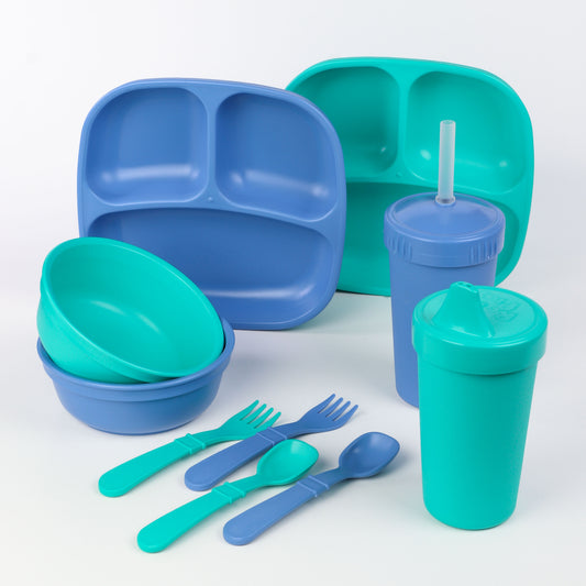 Re-Play's Perfect Pair, The Ultimate Toddler Tableware Set USA Made from Recycled Materials