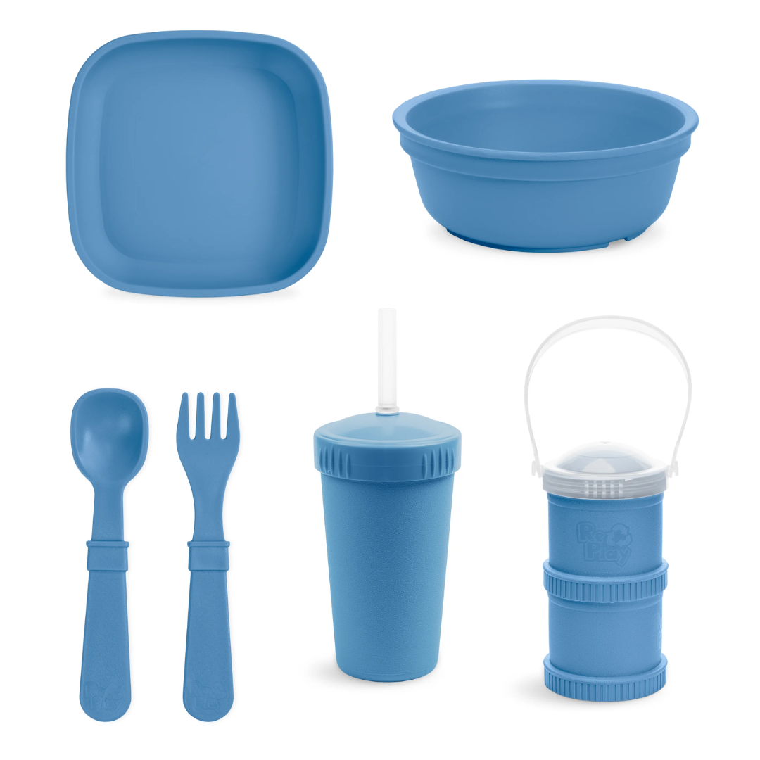 Big Kids Tableware Set - Denim