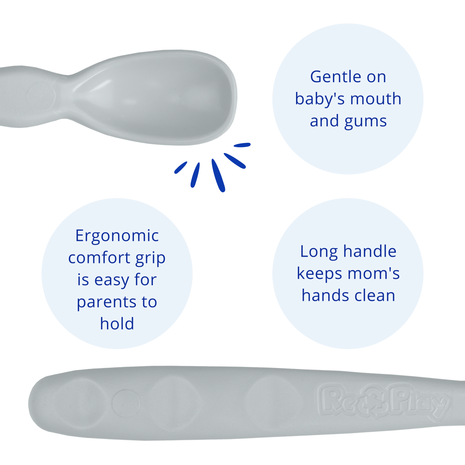 First Stage Silicone Baby Spoon Rain – Queens Baby