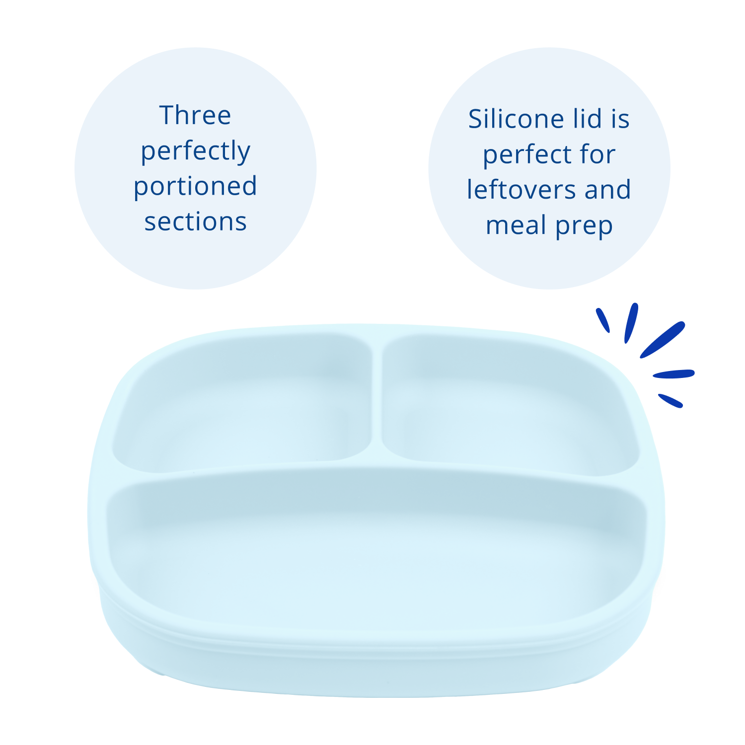 Silicone Divided Suction Plate with Cover – 4 Sections – Very Peri