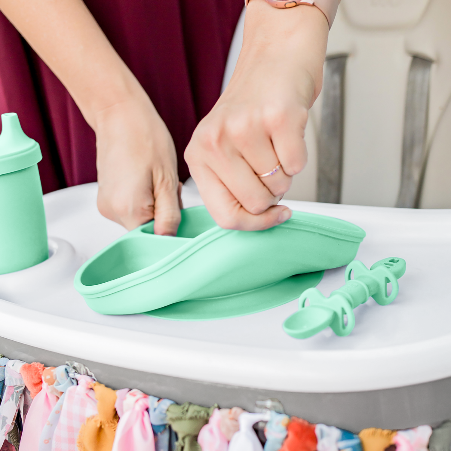 Silicone Suction Divided Plate