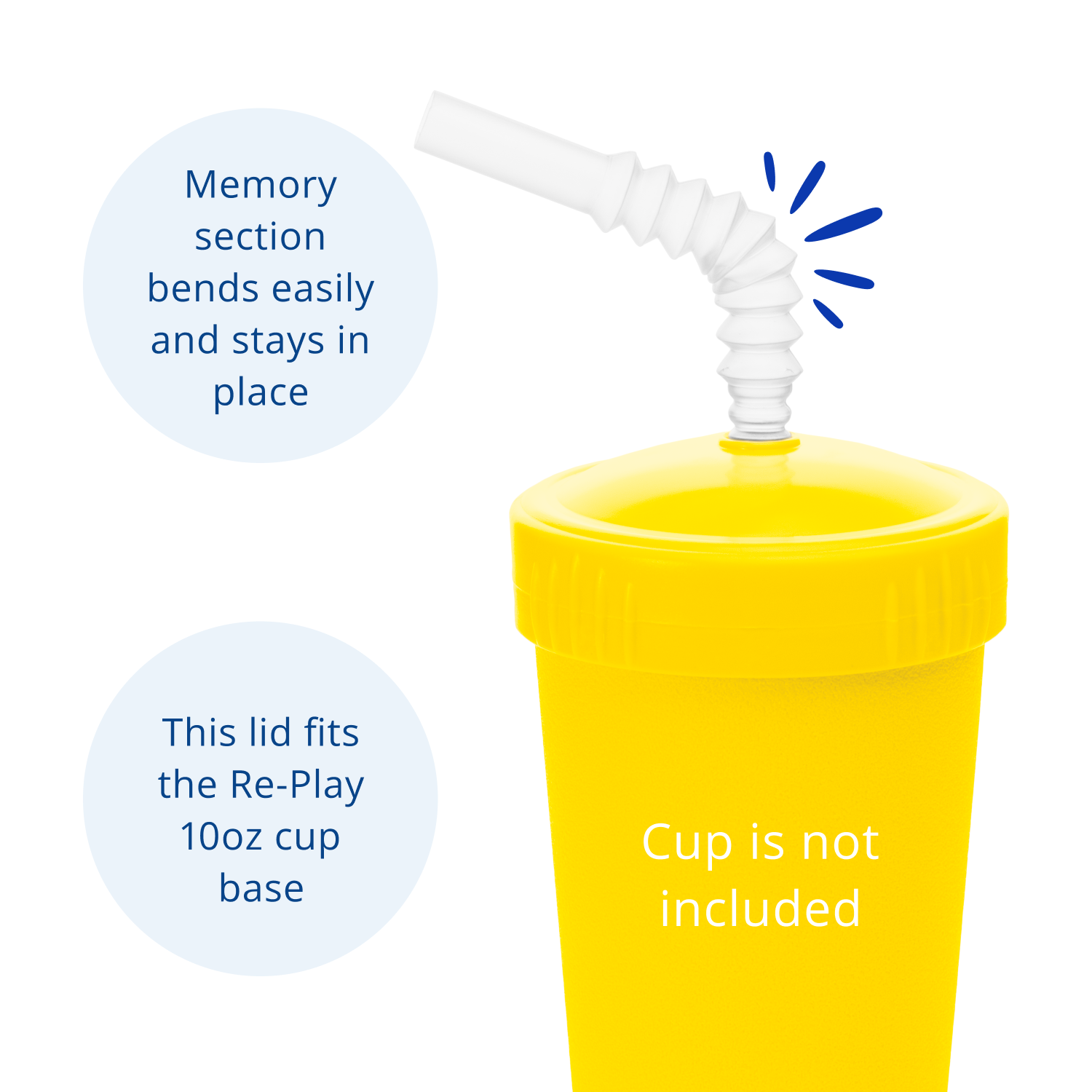 Straw Cup Lid + Reversible Bendy Straw